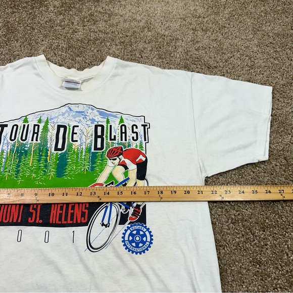 Vintage 90s Tour The Blast Cycling Bike T-shirt Size Large Mount St. Helens - Picture 6 of 11